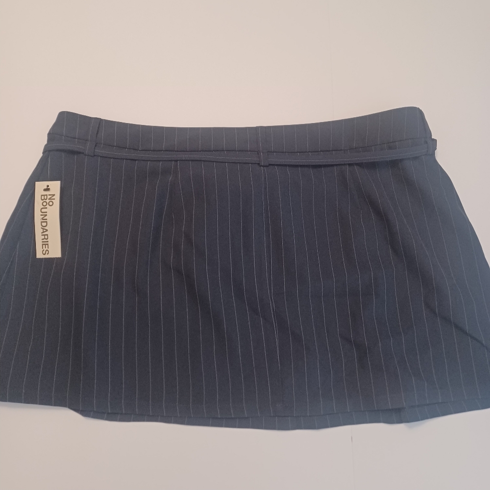 Nobo Navy Striped Pleated Mini Skirt Sz XL - Picture 5 of 5